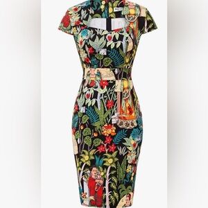 Nwt Grace Karin Women's 50S Vintage Pencil Dress Wiggle Tropical Print